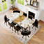 Ensemble de table de salle à manger 9 pièces, ensemble de table moderne pour les réunions de famille, la maison et la salle à manger-447874360