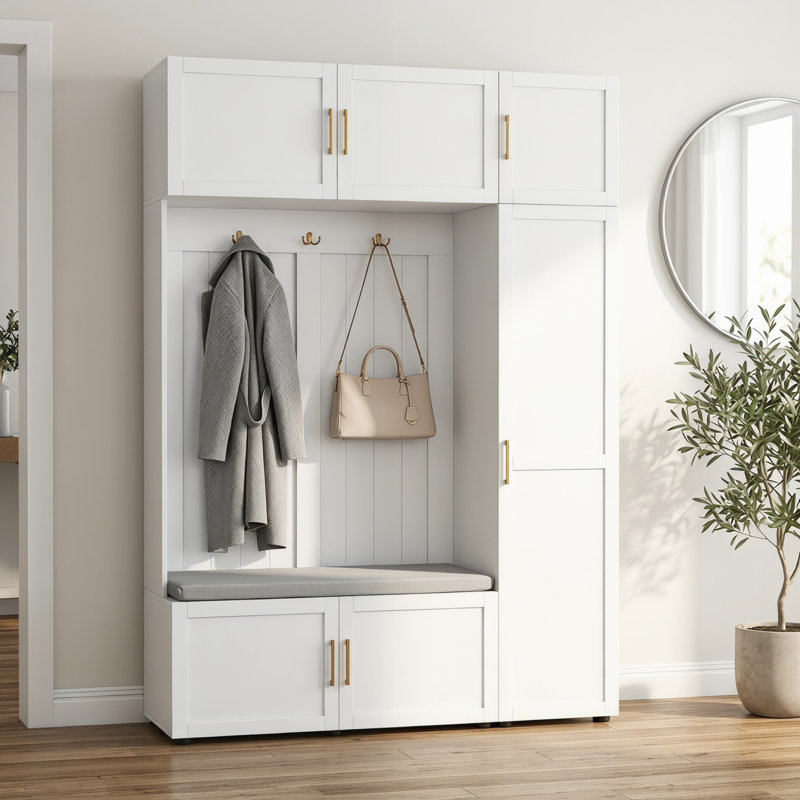 4-in-1 Hall Tree, Ancient White