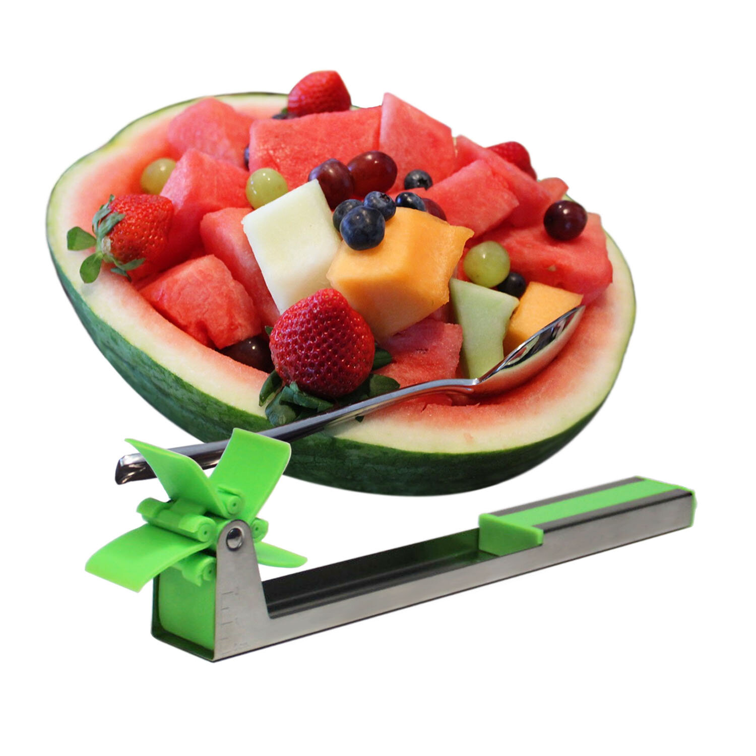 Stainless Steel Watermelon Cube Cutter Quickly Safe Watermelon Knife,Fun Fruit Salad Melon Cutter