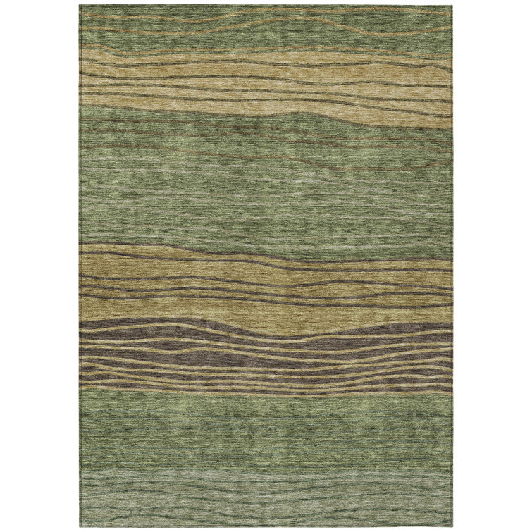 Washable Striped Indoor / Outdoor Rug