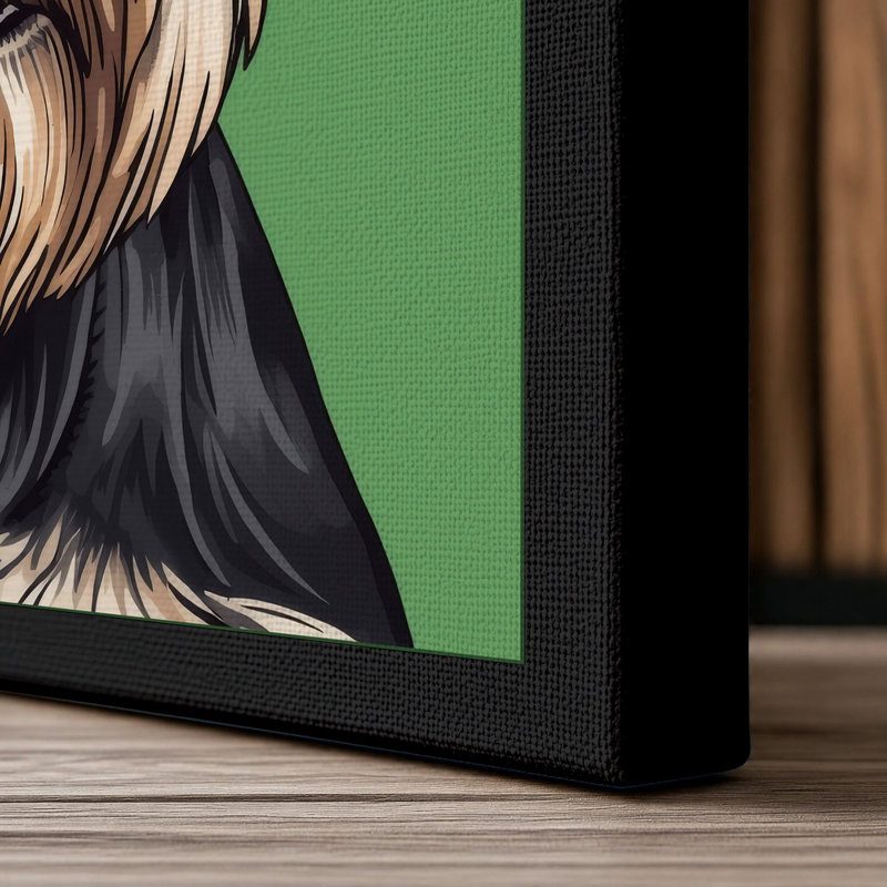 Schnauzer Portrait Modern - Wrapped Canvas, 24x16 - 61.0 x 40.6 cm, Black Border