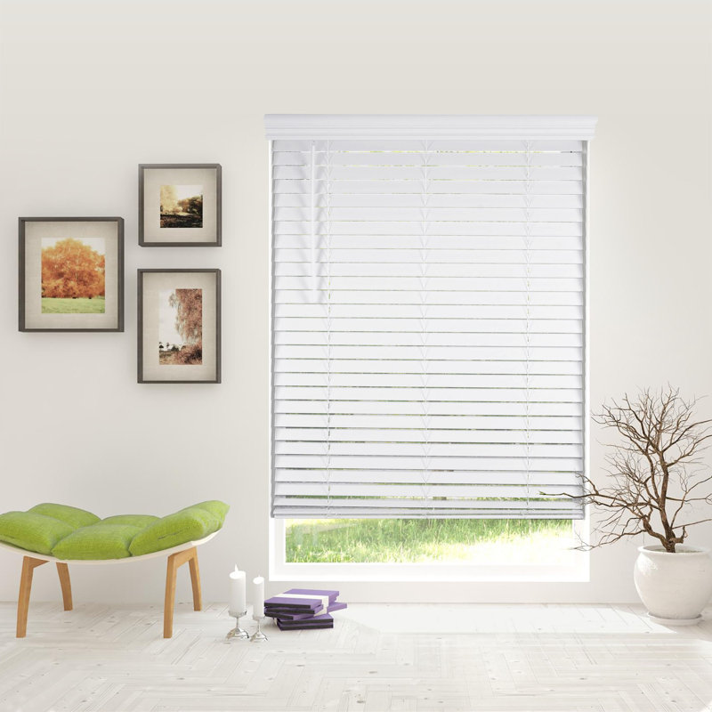 Arlo Room Darkening Wood Horizontal/Venetian Blind, 34.25"W x 60"L