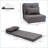 HOMCOM 2-in-1 Lazy Floor Sofa with 5-Position Adjustable Backrest | Linen | Dark Grey-282622473