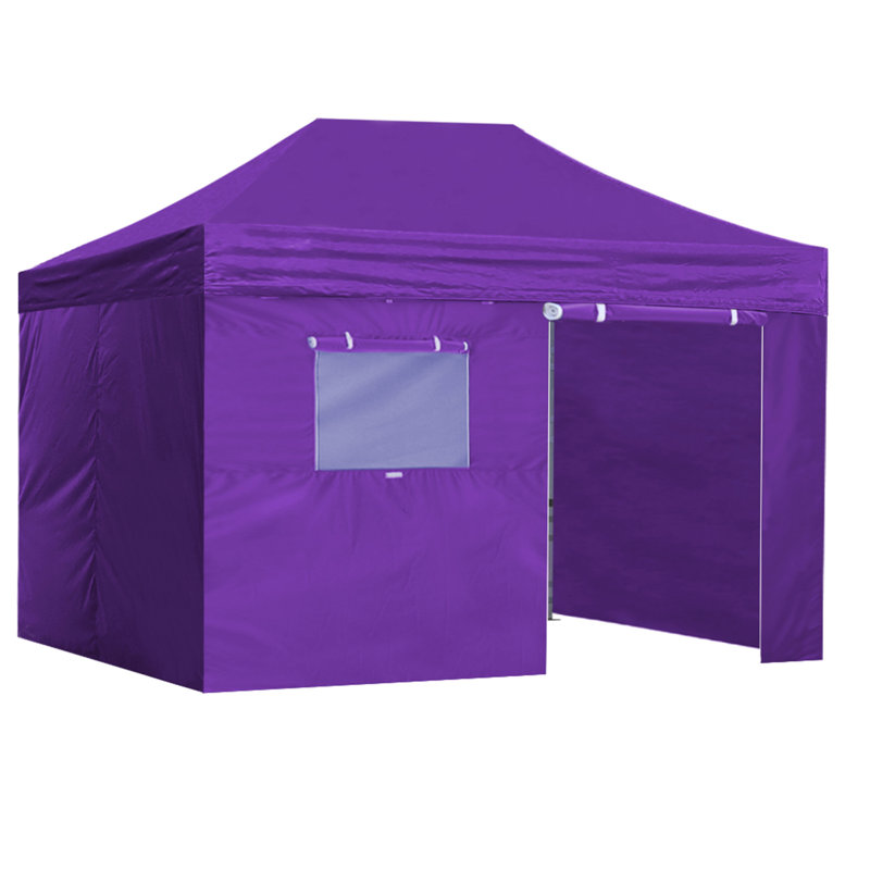 Amber-Lee 96'' W x 180'' D Steel Pop-Up Canopy, Purple, 10ft x 15ft
