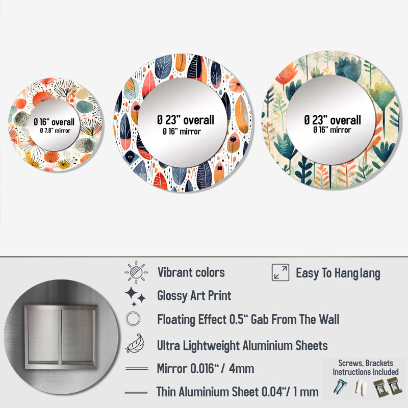 Matan Metal Round Mirror