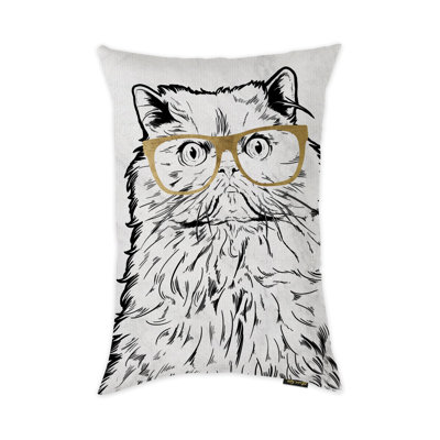  Coussin chat avec lunettes