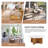 Comsa 36" Modern Minimalist Natural Marble-Top Coffee Table With Solid Wood Base