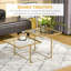 Table basse, table basse en verre trempé avec 2 plateaux carrés, tables basses modernes pour le salon, la chambre à coucher