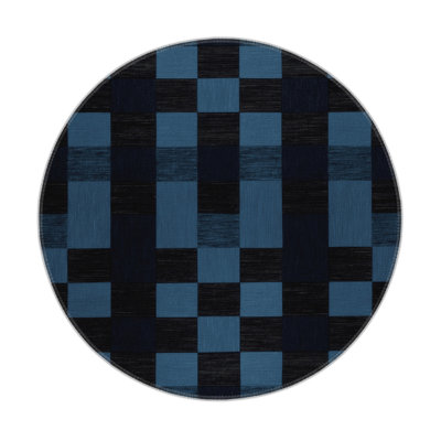 Checkered Grey Indoor and Outdoor Area Rug