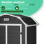 Remise de rangement robuste en résine 6 po x 4,5 pi avec plancher, fenêtre, ventilation, porte verrouillable pour équipement de jardin