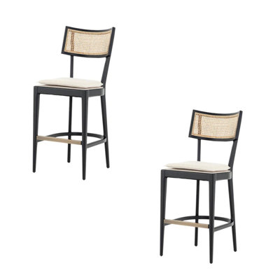 Tabouret de comptoir court en bois massif 26,3 po