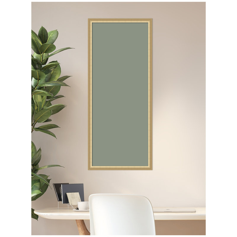 Tableau d'affichage en lin encadré en tissu, H 42 po x l 18 po x P 1,25 po, Or de Florence, Vert clair