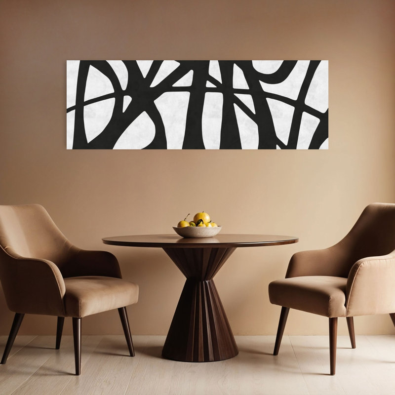 Art mural moderne contemporain abstrait, H 16 po x l 48 po