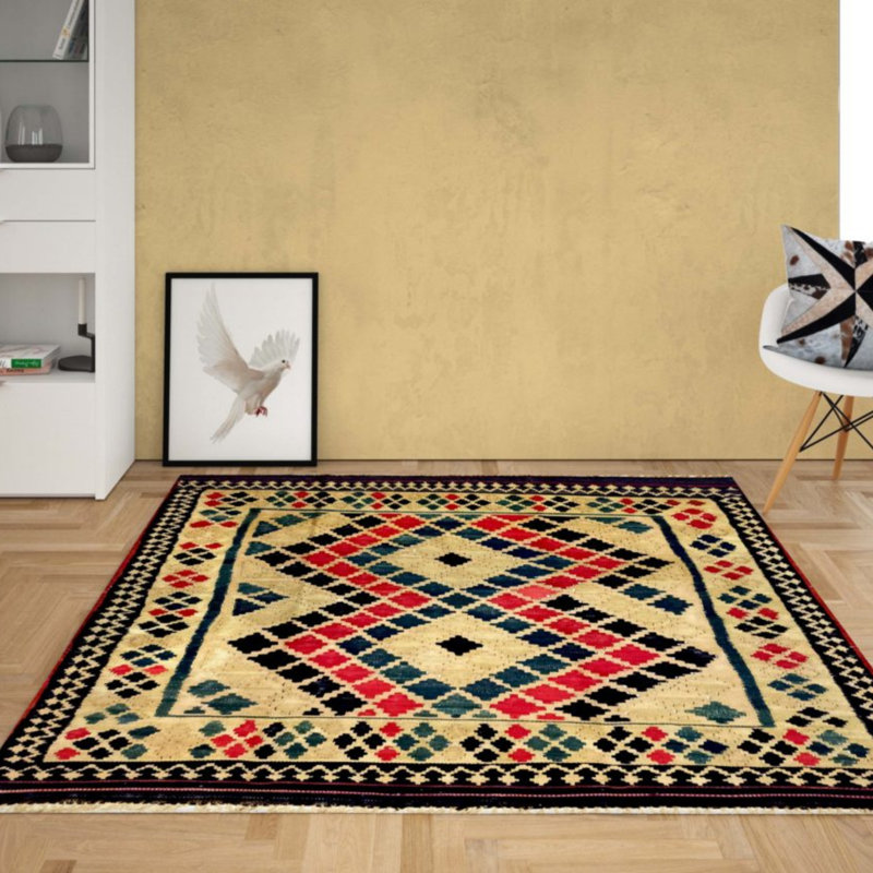 Hilson Rectangle 140 cm x 190 cm Oriental Hand Woven Kilim