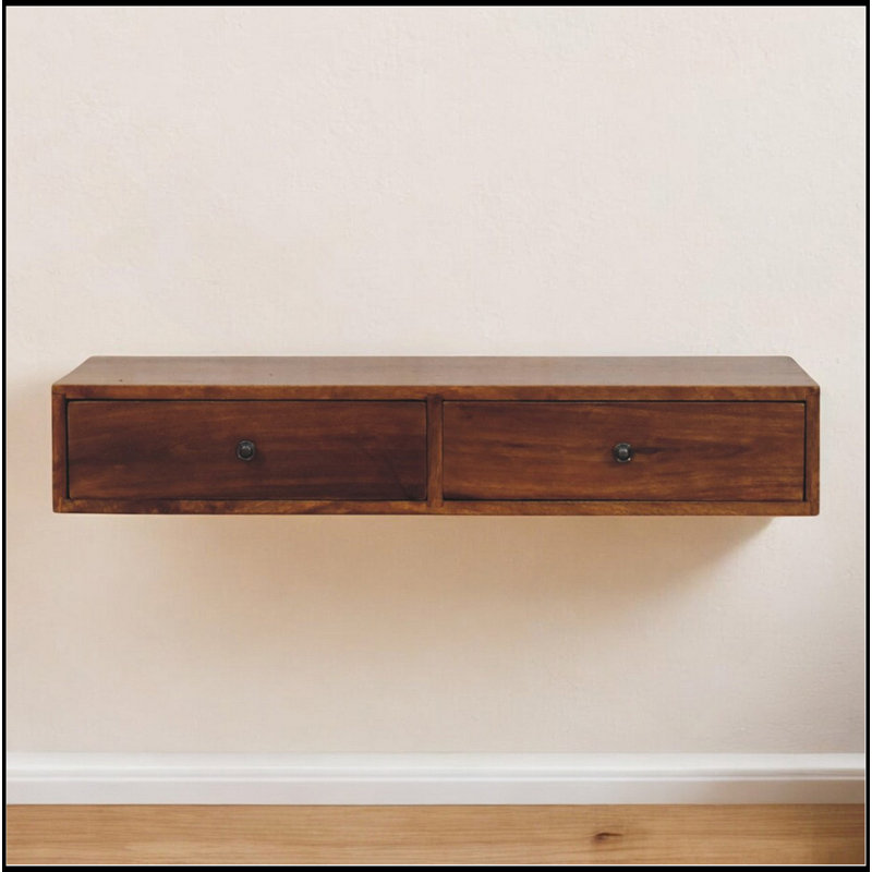 Lunar 2-Drawer Chestnut Wall-Mounted Console