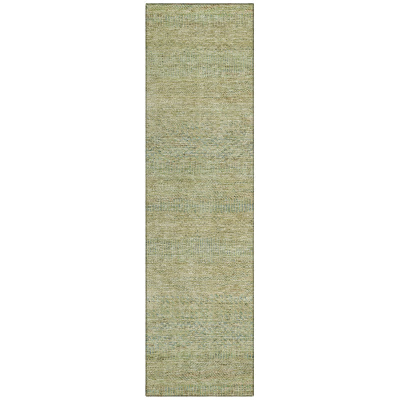 Viviennea Gold Washable Indoor-Outdoor Rug - LOOMLAN, 2'3" x 7'6"