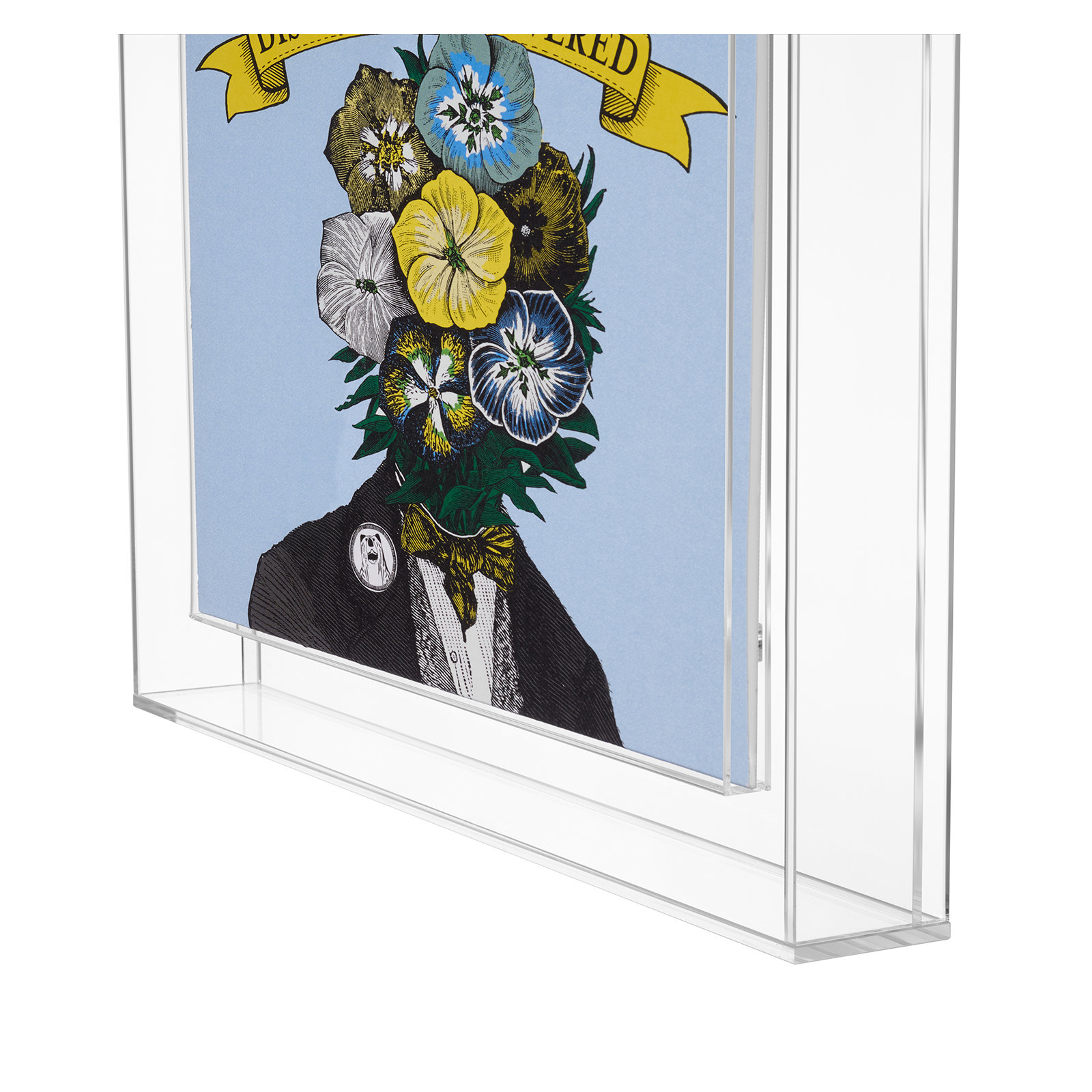 Float Frame for Tabletop or Wall with Magnetic Photo Holder, 12" x 12”, Clear