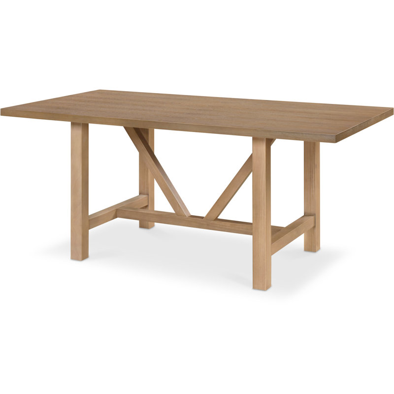 Finch Grant Dining Table, Modern Farmhouse Wood Trestle Base, Breakfast Nook Kitchen Furniture, 67" Long Rectangular Tabletop