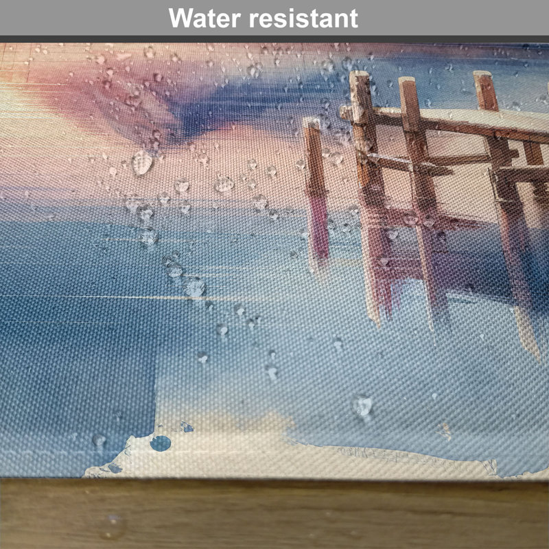 Peach Blush and Ceil Blue Polyester Lake View Placemats Set of 4