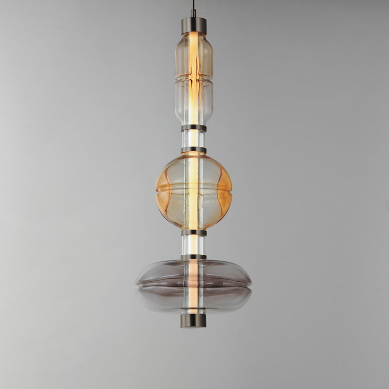 Gusto 1 - Light LED Pendant, Gunmetal, Smoked Gray/Warm Amber