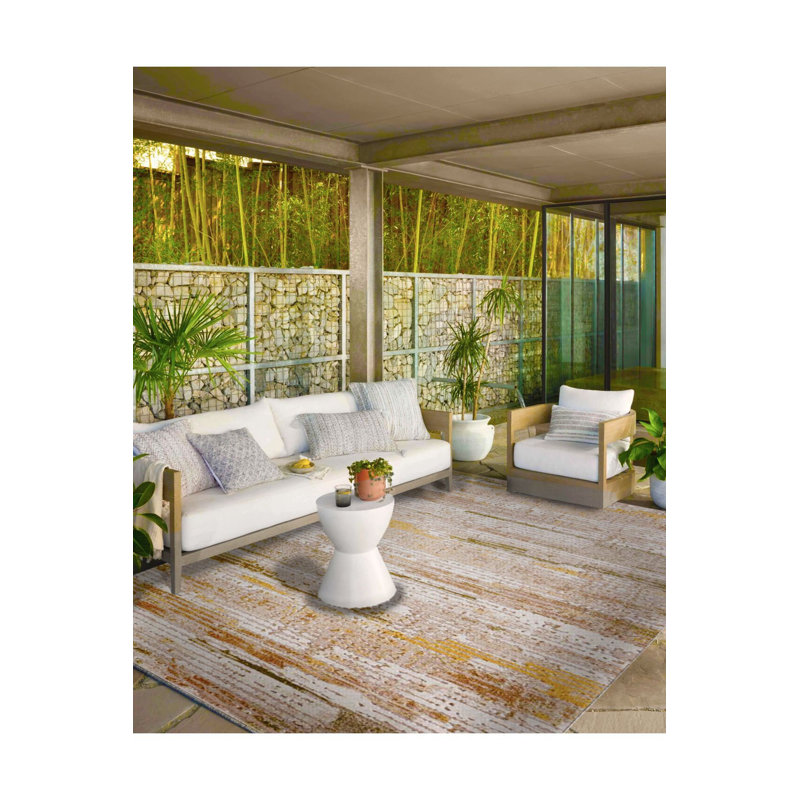 Tapis lavable à rayures Modern Modern, Sous-tapis carré 3 pi 3 po inclus