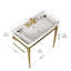 Console de lavabo mural en céramique dorée et blanche de 91 cm (36 po) avec pattes de support en acier inoxydable et porte-serviettes-134796038