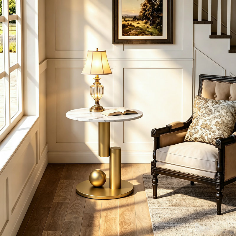 Side Table, Gold