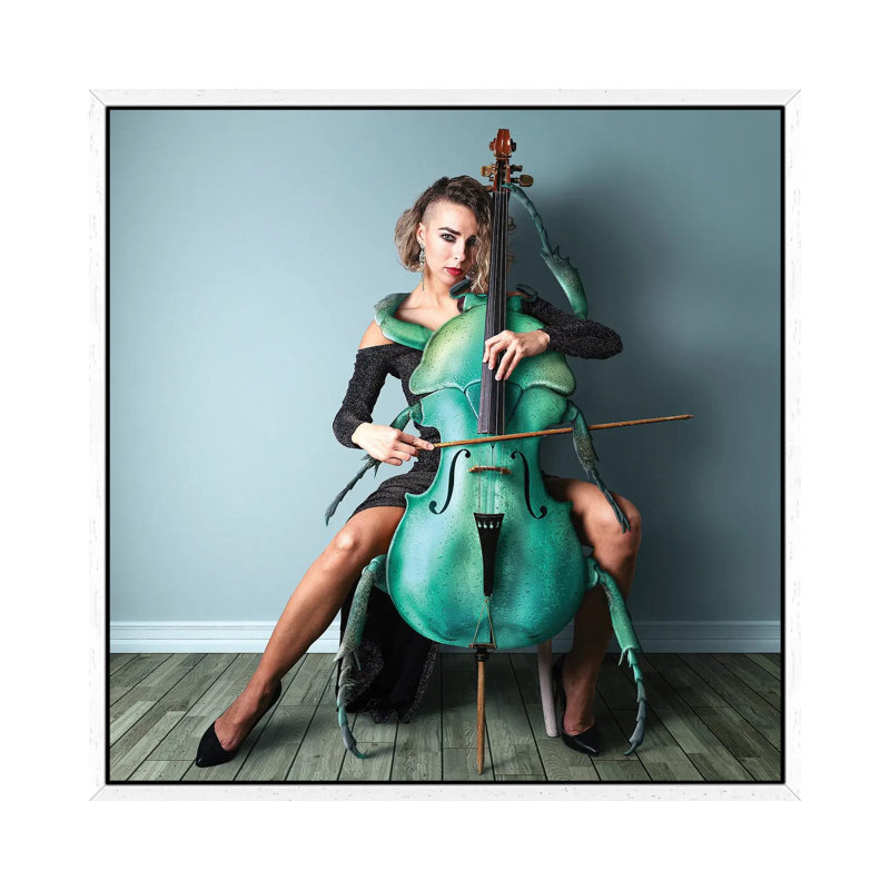 Insectcello by Spielsinn Design - Gallery-Wrapped Canvas Giclée on Canvas, 45.72 cm H x 45.72 cm W, White Framed