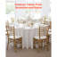 Nappes blanches rondes de 132 pouces de diamètre, résistantes aux taches et aux plis, lavables à la machine, couvertures de table en tissu de polyester pour mariage, fête, banquet, événements formels-279690065-279690069-279690074