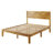 Mid Century Modern Solid Wood Queen Size Platform Bed Frame With Tall Headboard And Wood Slats, Yellow Brown-16512480