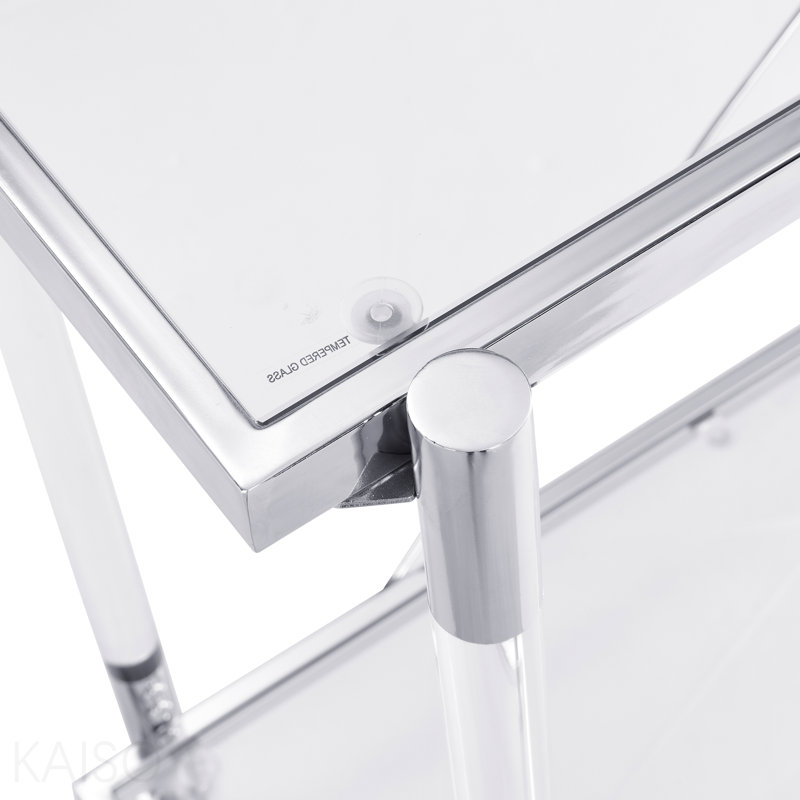 Console de 43,3 po en verre chromé, table d'appoint en acrylique pour le salon - standard