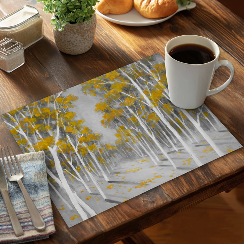 Yellow Birch Forest Contemporary Placemat - Home Decor