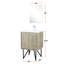 Rustique 24 po Meuble-lavabo large avec surface en quartz blanc, robinet et miroir pour la mode - dessus de salle de bain décoré, fixation murale intemporelle-134676301