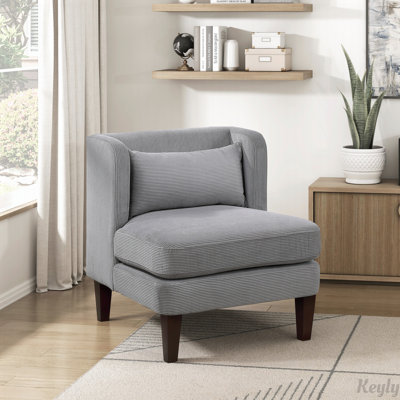 Fauteuil d'appoint moderne sans accoudoirs 27,5 po Elodie