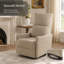 Fauteuil inclinable manuel pivotant à 360° et à bascule, en tissu capitonné, brun, idéal pour une chambre d'enfant ou un salon.