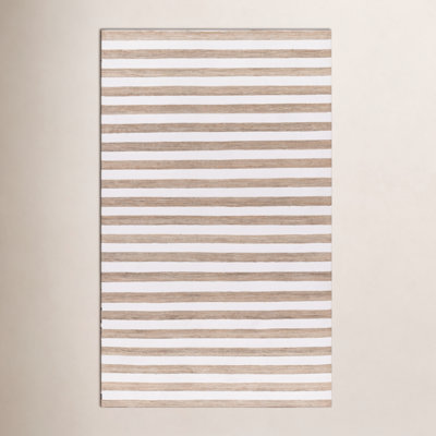 Rockaway Brown Hand-Woven Striped Outdoor Rug