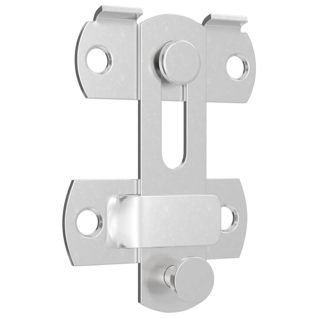 Vidaxl Door Latch Wall-Mounted With Lock Silver Steel Metal Hardware For