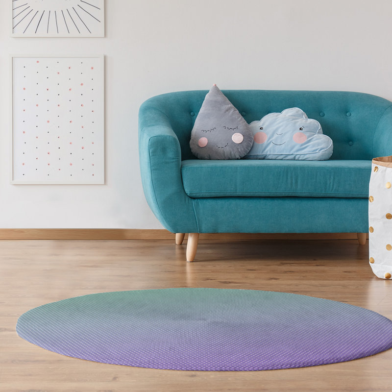 Tapis à échelle sirène plumes/gris pâle, Rectangle 2 pi x 3 pi