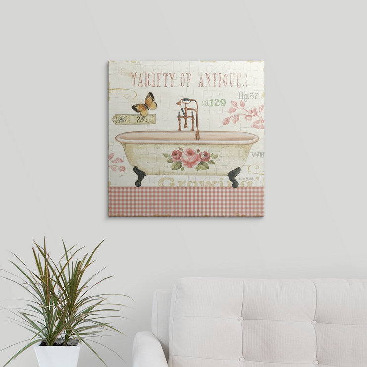 « rose jardin iii » par lisa audit, annonce rétro, H 20 po x l 20 po x P 1,5 po, Toile