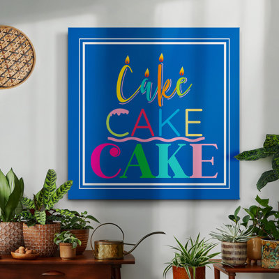 Cake Cake Cake - Toile tendue avec châssis de qualité supérieure - prête à être accrochée