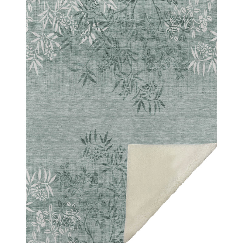 Jeté floral Sherpa ASB673 Addison, Sauge