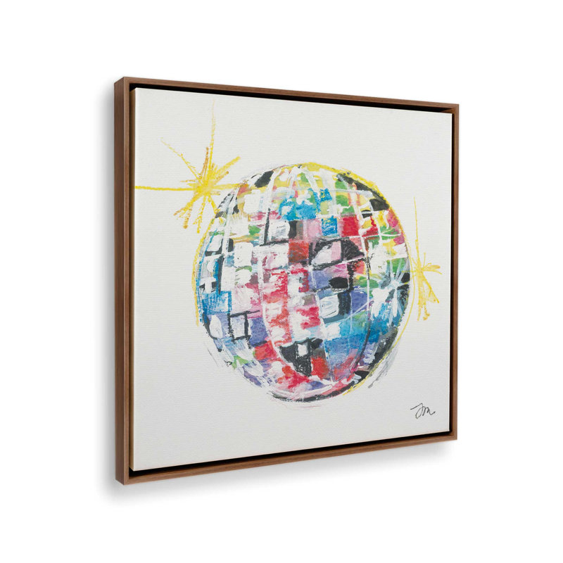 Prism Party by Jessica Mingo Art Print, Toile avec cadre, Brun, L 36 x H 36