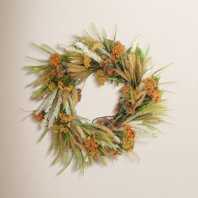 24" Wheat and Lucky Berry Fall Wreath
