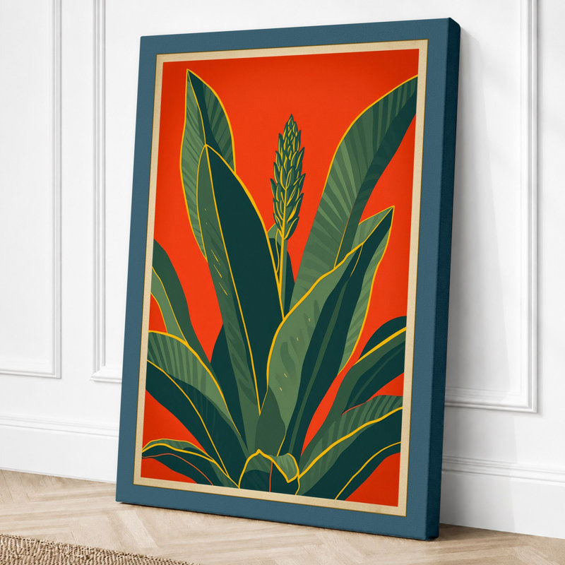 Radiance Botanical - Wrapped Canvas, 36x24 - 91.4 x 61.0 cm, Teal Border