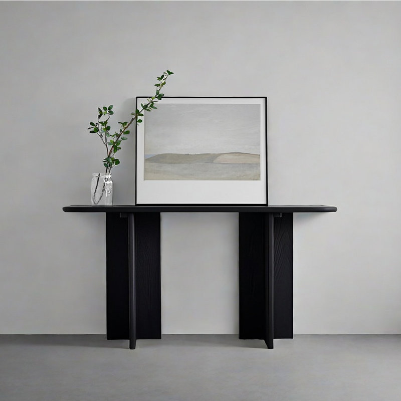 Minimalist Solid Wood Console Table, 29.53" H x 62.99" W x 13.78" D