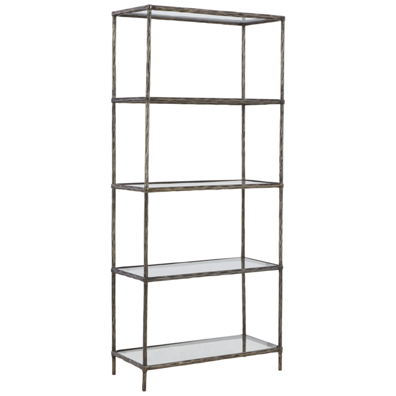 Ryandale Transitional 72'' Dark Gray Aluminum Etagere Bookcase