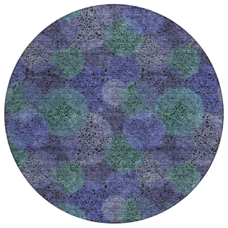 Chayden Washable Geometric Indoor / Outdoor Rug, Round 8'