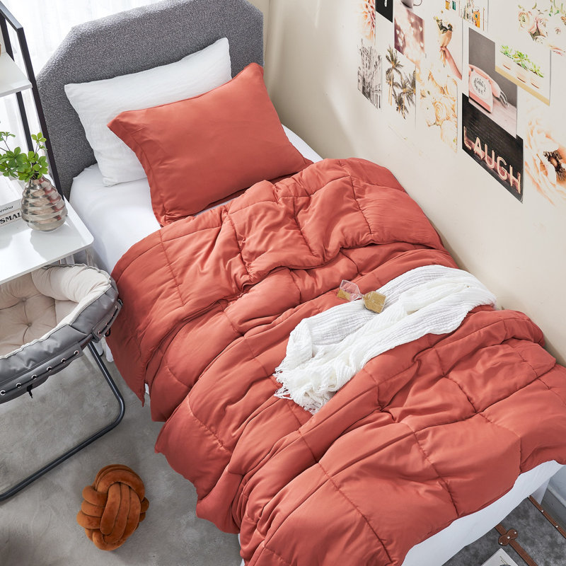 Ensemble d'édredon surdimensionné Coma, Édredon pour lit simple TG + 1 taie décorative, Orange