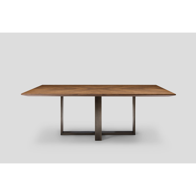 Valencia Walnut Metal Base Dining Table
