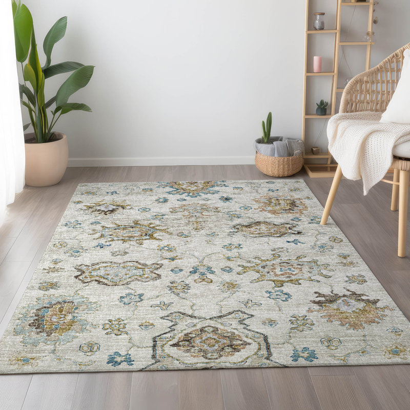 Tapis rond en lin lavable à la machine de qualité supérieure Mayfield AMF96, Rectangle de 10 pi x 14 pi